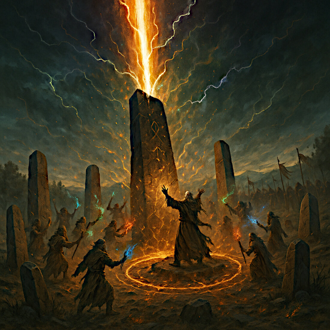 A summoning circle blazing to life in Teramyth
